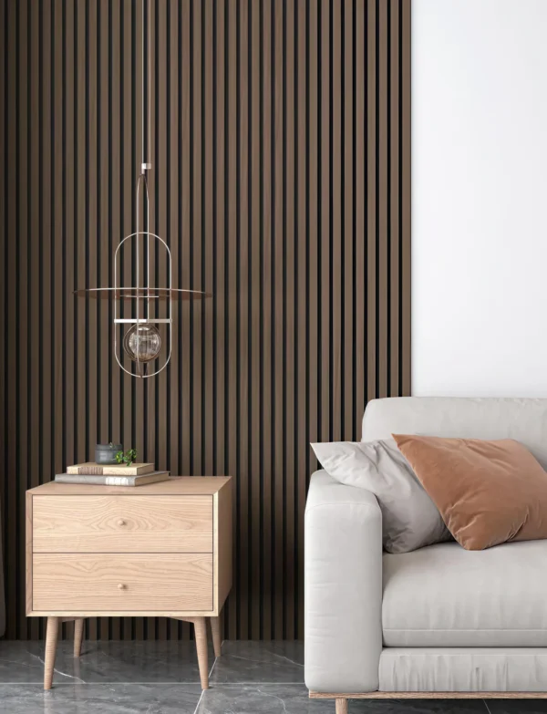 Painel Ripado Decorativo Nogueira Quatro Ripas shadow line